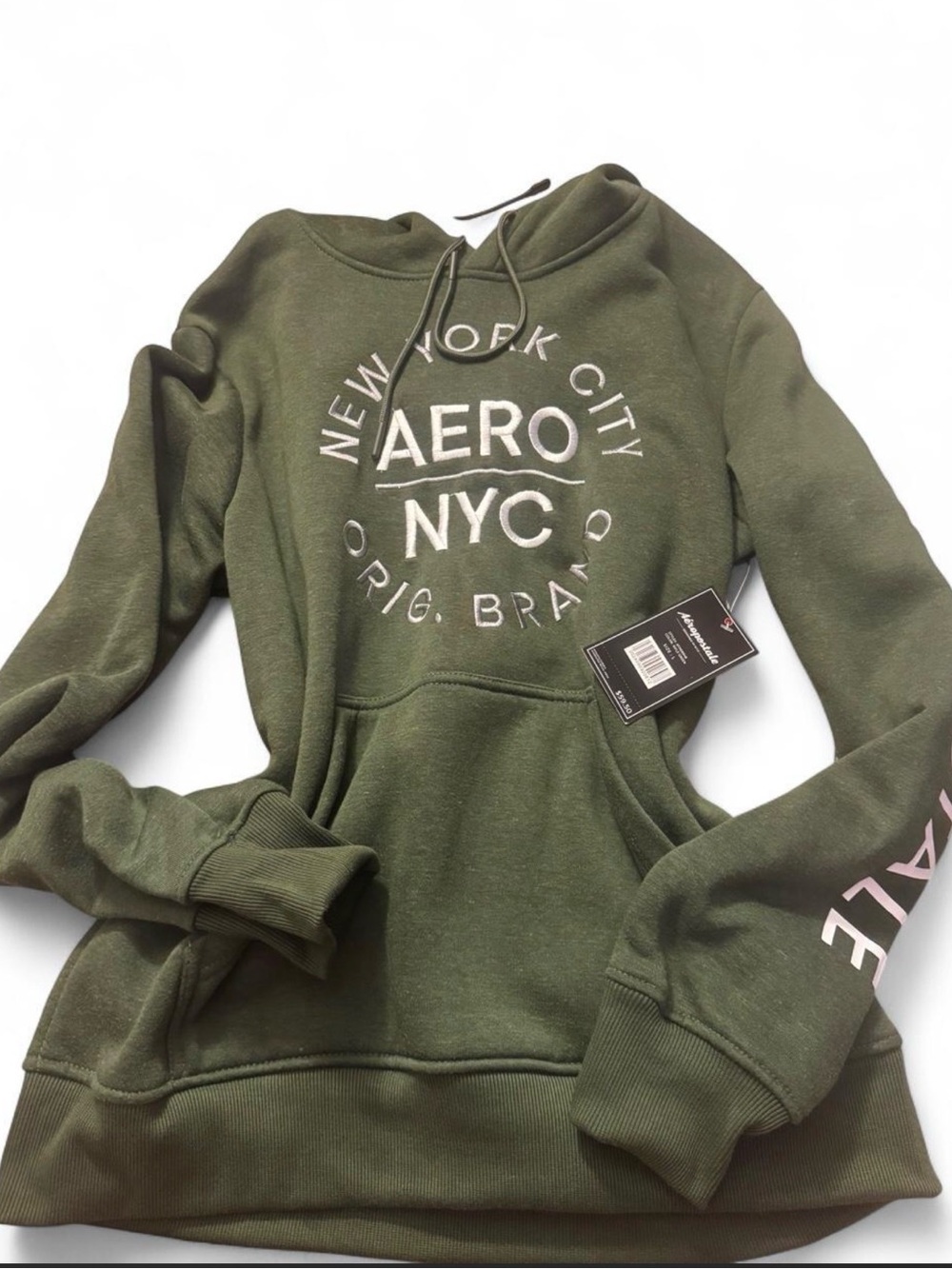 Aeropostale Olive Green AERO NYC Pullover Hoodie